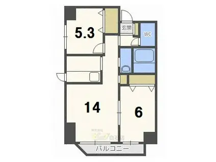 スカイコート(2LDK/10階)の間取り写真