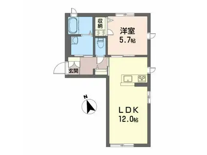 シャーメゾン和(1LDK/1階)の間取り写真