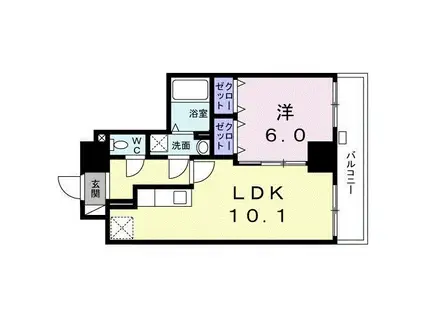 ベラ カーサ 江東(1LDK/2階)の間取り写真