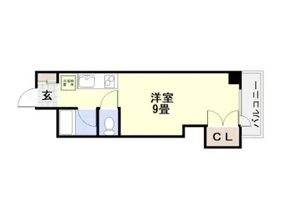 第10ハトヤビル(1K/3階)の間取り写真