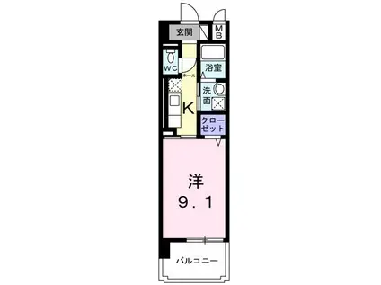 レクイアーレ大宮(1K/2階)の間取り写真