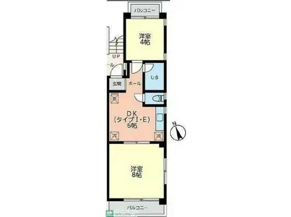 ウッディベル用賀(2DK/1階)の間取り写真