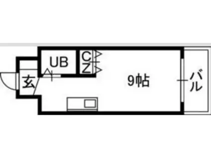 メゾン・ド・シュヴァル(ワンルーム/4階)の間取り写真