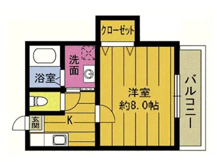 R60番館(1K/2階)の間取り写真