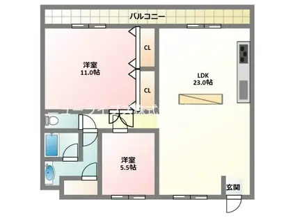 アビリティケイ(2LDK/4階)の間取り写真
