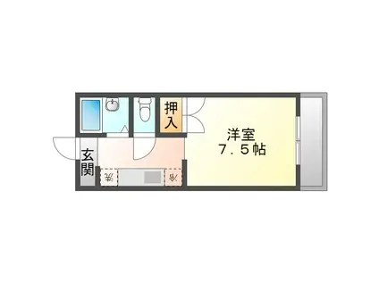 レジデンス十和 B棟(1K/3階)の間取り写真