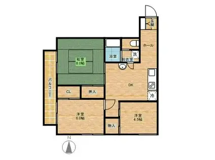 プリメーラ橘(3DK/3階)の間取り写真