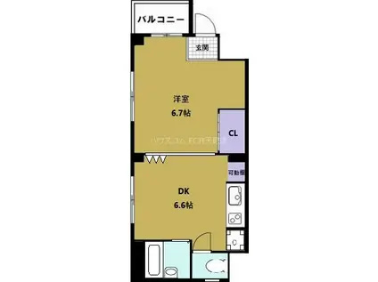 SKK夕凪マンション(1DK/2階)の間取り写真