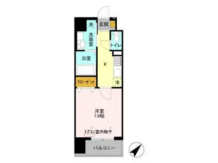 VESTA(1K/1階)の間取り写真