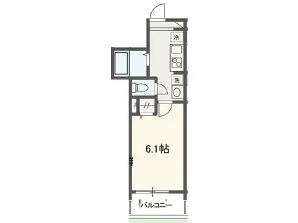 MELDIA稲城長沼(1K/2階)の間取り写真