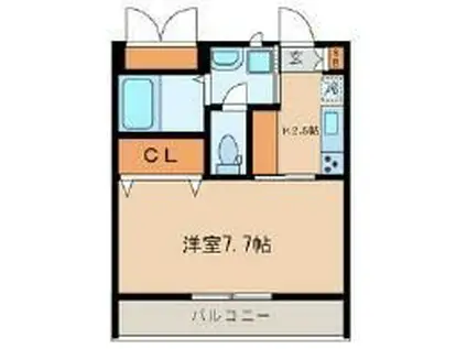 アレアデマン2 917680(1K/1階)の間取り写真