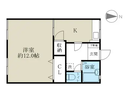 アピア信濃町(1K/2階)の間取り写真
