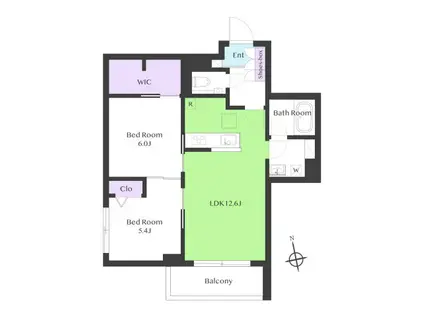グランソワM(2LDK/1階)の間取り写真