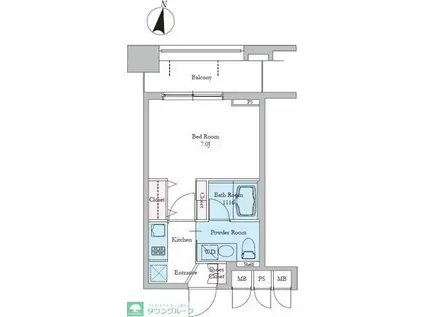 レジディア文京音羽II(1K/8階)の間取り写真