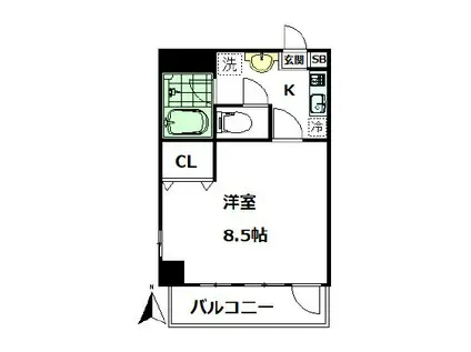 中村北堀江ビル(1K/3階)の間取り写真