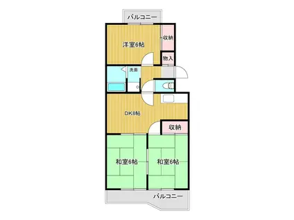 メゾンノア(3DK/2階)の間取り写真