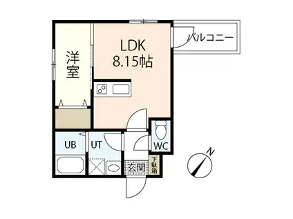 セブンプロート庚午北(1LDK/1階)の間取り写真