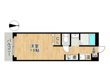 セントーレア(1K/4階)の間取り写真