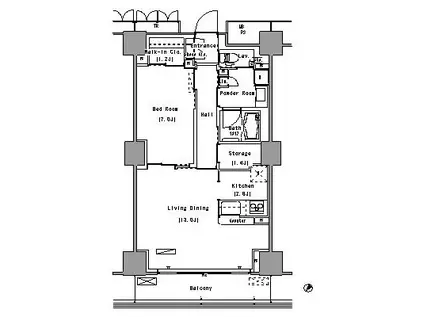 PARK AXIS 豊洲(1LDK/3階)の間取り写真