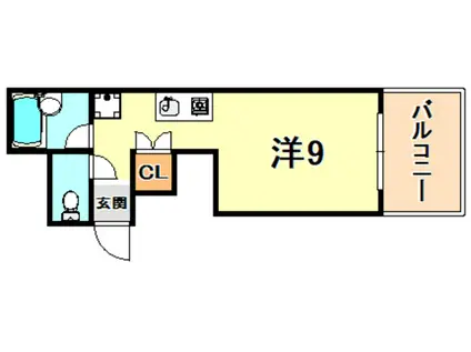 六甲ガーデンホームズ(ワンルーム/2階)の間取り写真