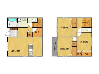 稲美町戸III(3LDK/1階)の間取り写真