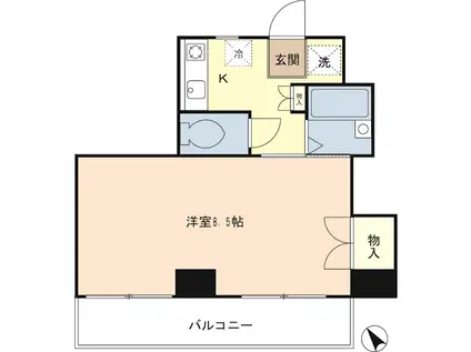 レスポアール・シルク(1K/3階)の間取り写真