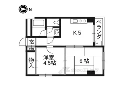 グレイスビル(2K/3階)の間取り写真