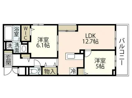コレッソ・M(2LDK/2階)の間取り写真