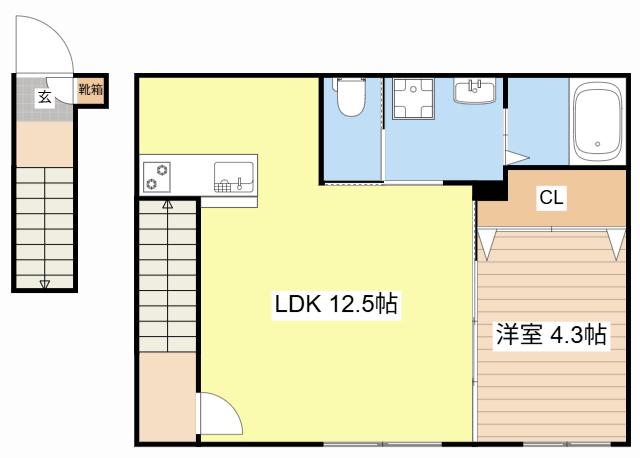 イオ・リアン坂本II(1LDK/2階)の間取り写真