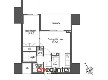 ヒューリック成増(1LDK/11階)の間取り写真