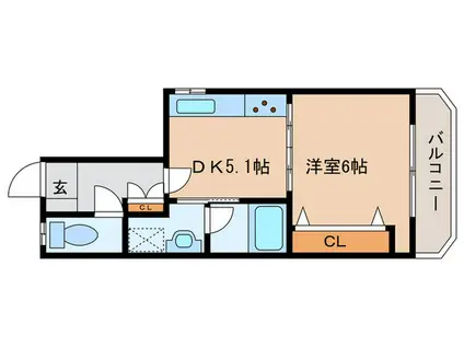 坂上コーポラス(1DK/4階)の間取り写真