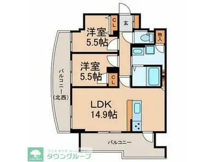 BRILLIANT VIEW CENTRAL PARK(2LDK/10階)の間取り写真