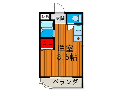 シャンティ中宮Ⅱ(ワンルーム/5階)の間取り写真