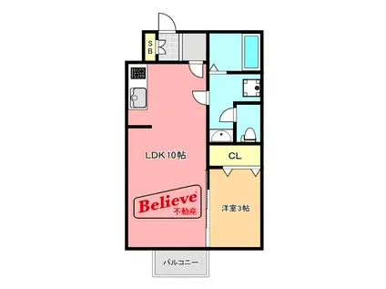 セジュールモナリエ(1LDK/1階)の間取り写真