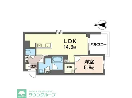 センターレジデンス グランデ(1LDK/1階)の間取り写真