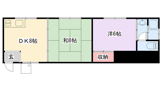 緑町 松田ハイツ(2DK/1階)の間取り写真