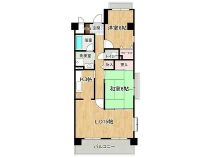 アロンディール(2LDK/2階)の間取り写真