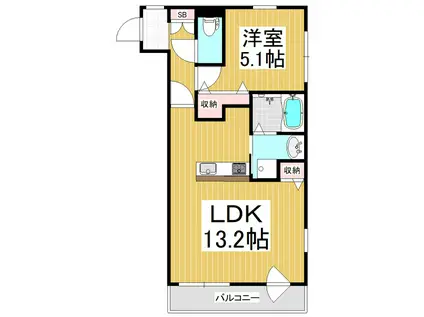 プレザントコート(1LDK/1階)の間取り写真