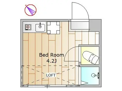 リーベ中目黒(ワンルーム/2階)の間取り写真
