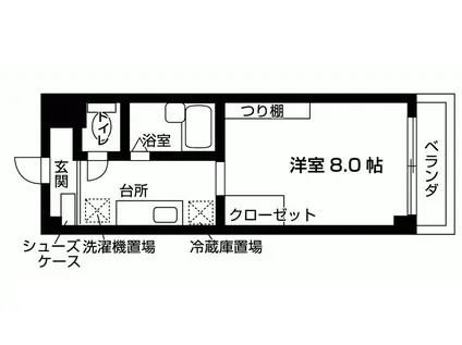 カレッジライフ習志野(ワンルーム/1階)の間取り写真
