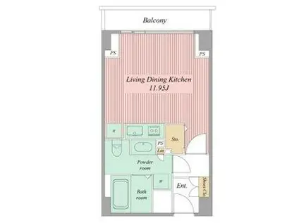 ミュプレ矢場町(ワンルーム/12階)の間取り写真