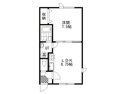 MOONLIT.A(1LDK/1階)の間取り写真