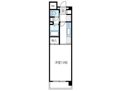 コンソラーレ本厚木(1K/2階)の間取り写真