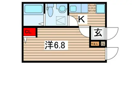 千葉市中央区今井2丁目(1K/3階)の間取り写真