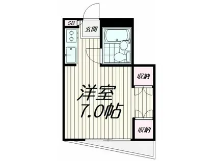 LA MIA CASA(ワンルーム/3階)の間取り写真