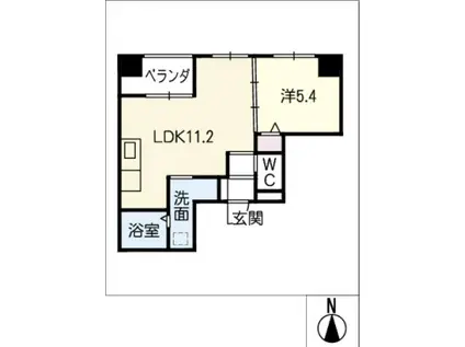 リュミアン堀田テラス(1LDK/8階)の間取り写真