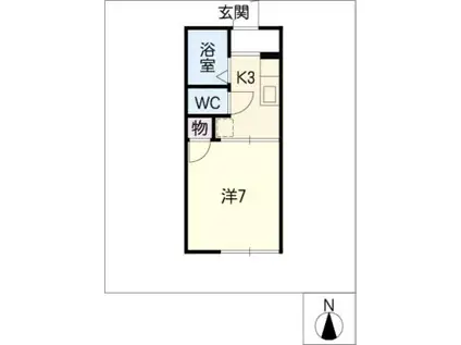 TOWN明日香(1K/1階)の間取り写真