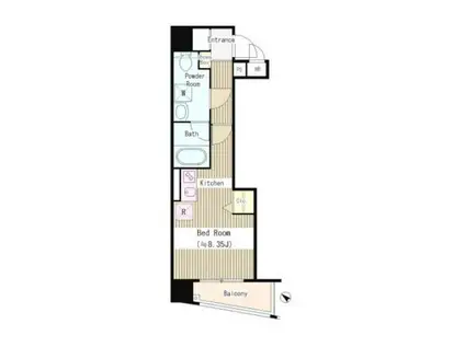 アクアアンビシャス八丁堀(ワンルーム/7階)の間取り写真