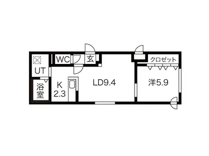 A-PORTE(1LDK/4階)の間取り写真