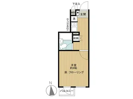 フェニックス代々木上原(1K/4階)の間取り写真